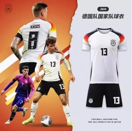 Adidas Germany 2022 World Cup Home Kit Soccer Jersey Set White and Black