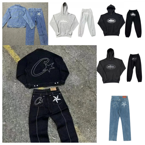 Corteiz C Star Streetwear Matching Set Black and Blue