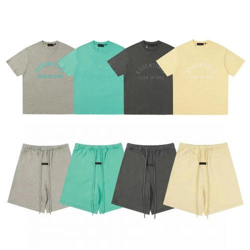 Fear of God FOG Essentials Oversized Graphic T-Shirt and Shorts Matching Set Multicolor