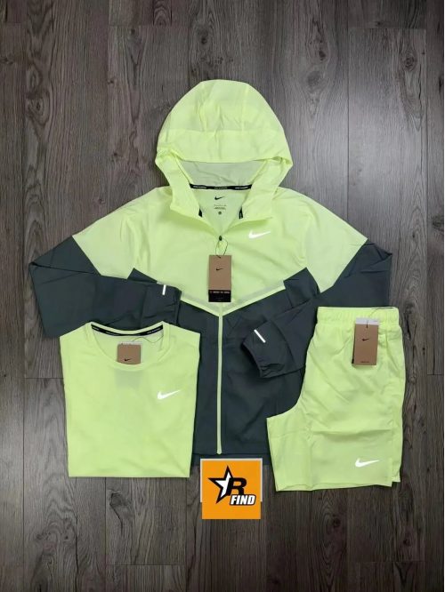 Nike Windrunner Sporty Matching Set Yellow and Gray