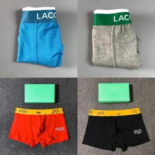 Lacoste Cotton Boxer Briefs Comfortable Underwear Blue and Gray
