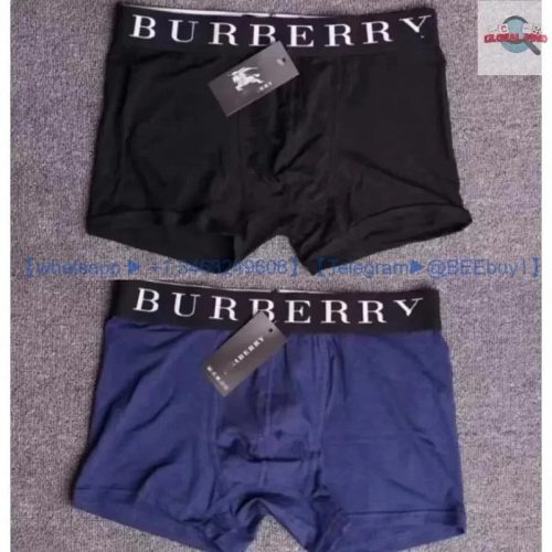 Burberry Logo Waistband Boxer Briefs Black and Blue