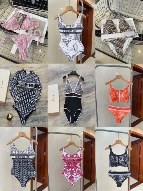 Christian Dior Oblique Designer Swimsuit Multicolor