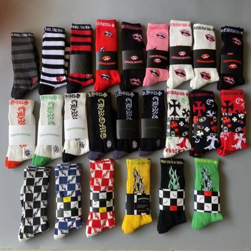 Chrome Hearts Graphic Print Cotton Socks Multicolor