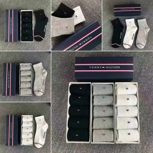 Tommy Hilfiger Ribbed Ankle Socks Cotton Set Multicolor