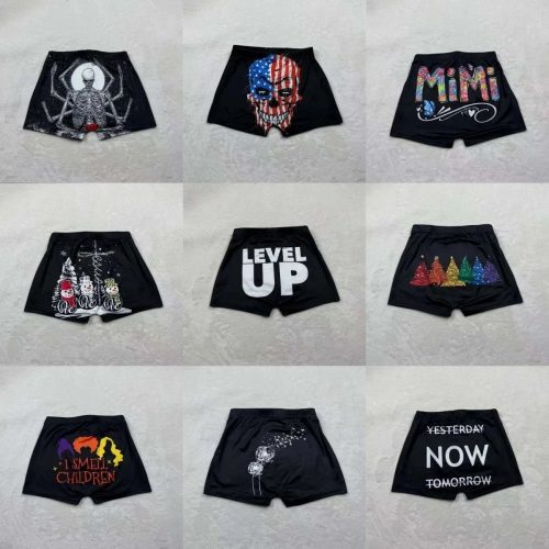 Design Graphic Print Boxer Briefs Black