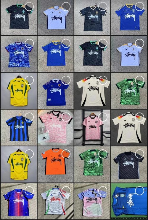 Stussy Custom Soccer Jersey Graphic Streetwear Jersey Multicolor