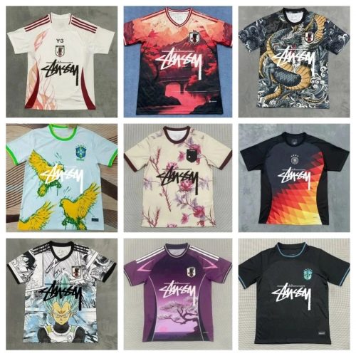 Stussy Graphic Soccer Jersey Collection Casual T-Shirt Multicolor