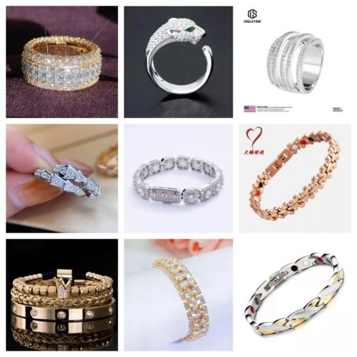 Design Jewelry Collection Sparkling Accessories Gold and Silver
