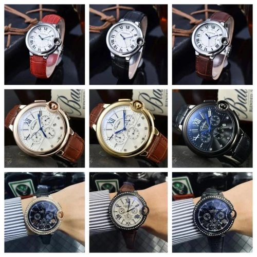 Cartier Ballon Bleu Luxury Watch Leather Strap Multicolor