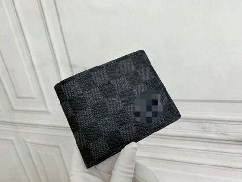 Louis Vuitton LV Multiple Wallet Damier Graphite Canvas Wallet Black