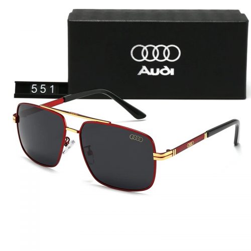 Audi 551 Classic Square Sunglasses Black and Red