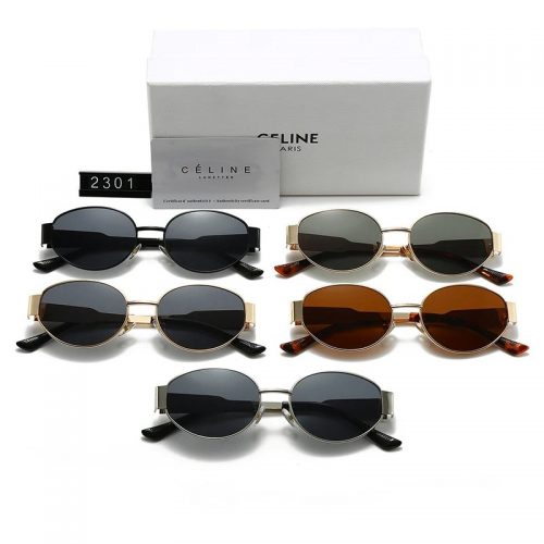 Celine Oval Frame Vintage Sunglasses Multicolor