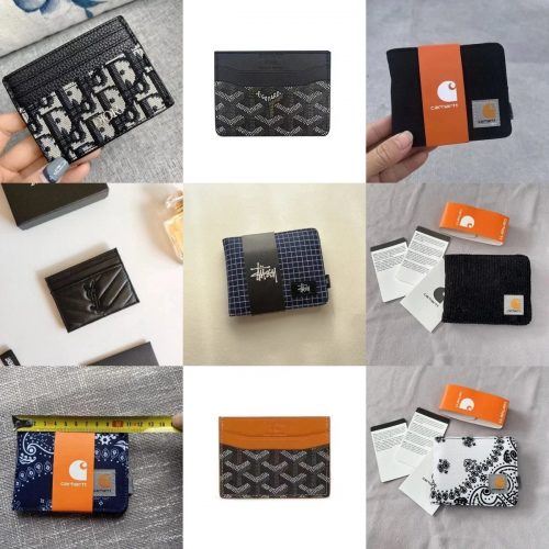 Dior Oblique Card Holder Slim Leather Wallet Black and White