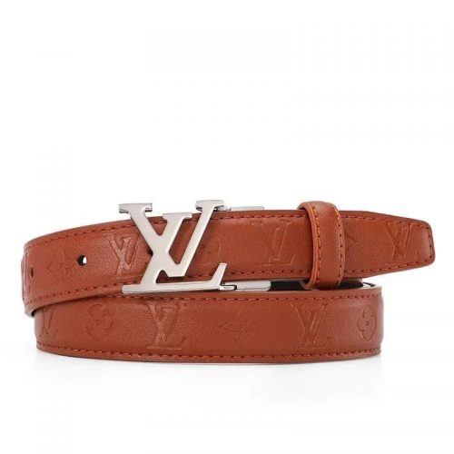 Louis Vuitton LV Monogram Empreinte Leather Belt Brown