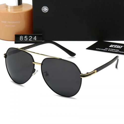 Montblanc Aviator Metal Sunglasses Black and Gold