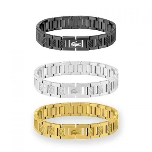 Lacoste Link Bracelet Stainless Steel Jewelry Set Black Silver and Gold