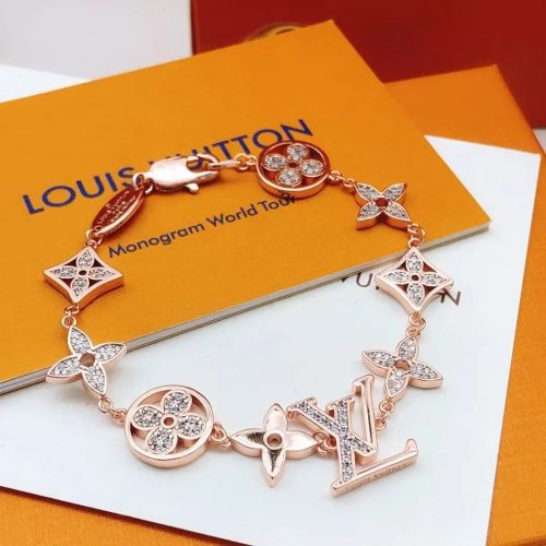 Louis Vuitton LV Blooming Supple Crystal Bracelet Gold