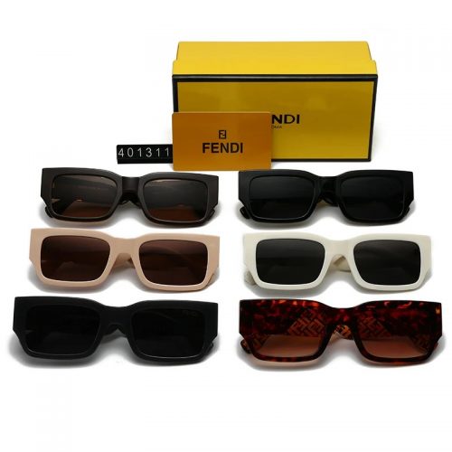 Fendi FF0401 Rectangular Sunglasses Multicolor