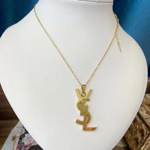 Yves Saint Laurent YSL Monogram Gold Necklace