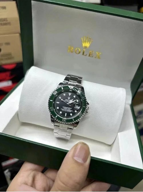 Rolex Submariner Iconic Luxury Watch Green and Silver
