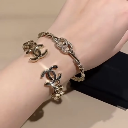 Chanel CC Crystal Bangle Elegant Bracelet Gold