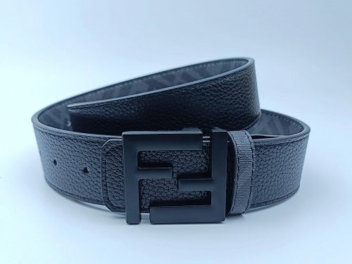 Fendi FF Buckle Belt Leather Accessory Black