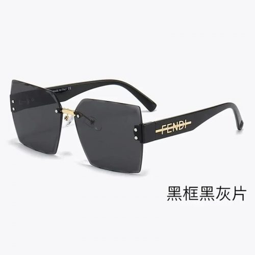 Fendi Rimless Square Fashion Sunglasses Black