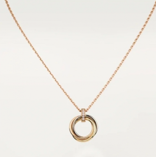 Cartier Trinity Diamond Pendant Necklace Gold