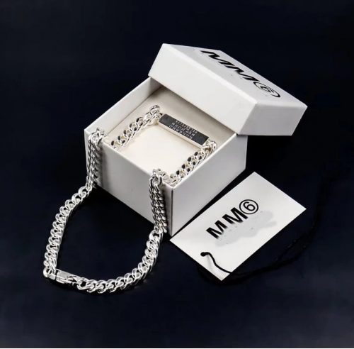 MM6 Maison Margiela MM6 Number Plate Chain Necklace Silver