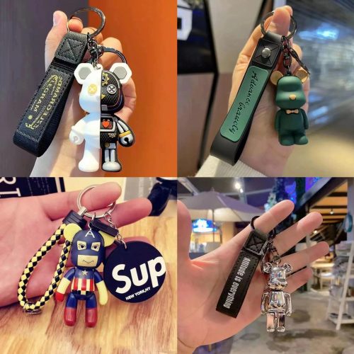 Design Bear Figure Keychain Cute Cartoon Bag Charm Multicolor