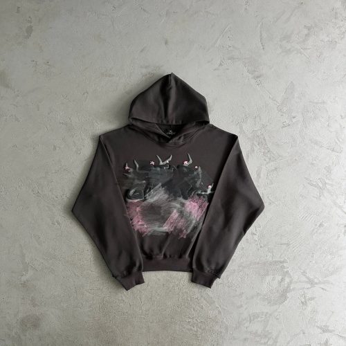 Design Graphic Print Streetwear Hoodie Black