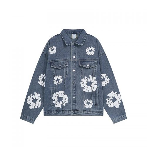 Denim Tears Floral Circle Denim Jacket Casual Blue