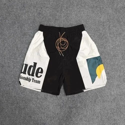 Rhude Championship Team Graphic Shorts Black