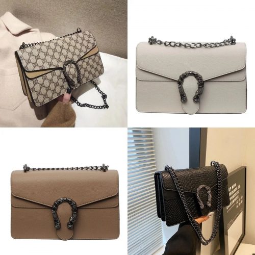 Gucci Dionysus Shoulder Bag Leather Chain Strap Multicolor