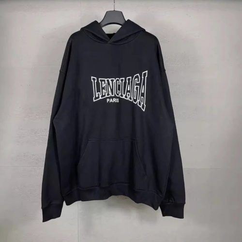 Balenciaga Paris Hoodie Casual Sweatshirt Black