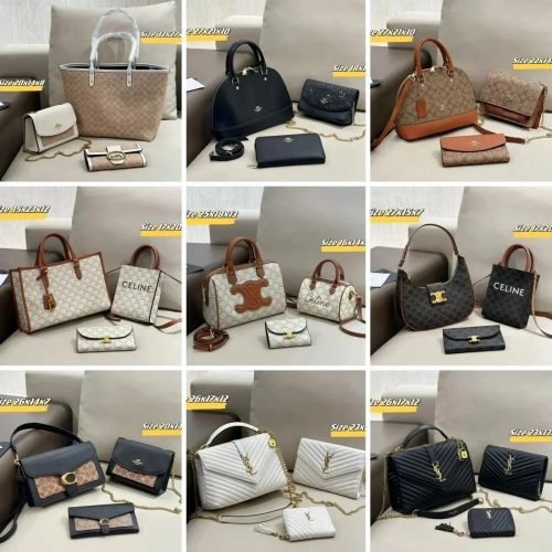 Coach Signature Tote Set Handbag and Wallet Beige
