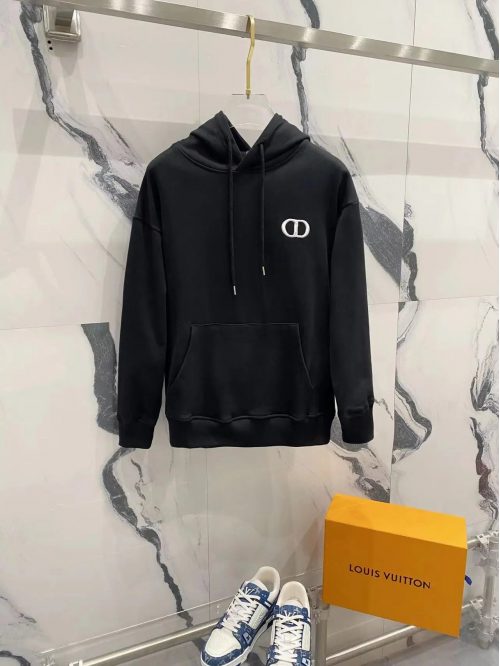 Louis Vuitton LV Double Initial Hoodie Casual Pullover Black