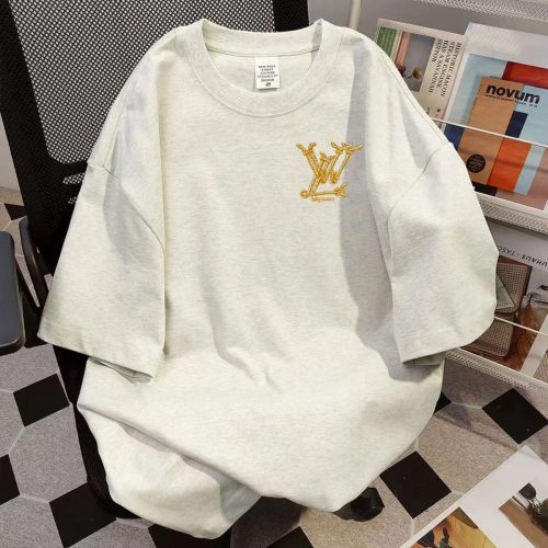 Louis Vuitton LV Rope Embroidery Casual T-Shirt Beige