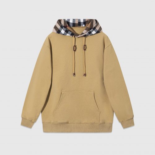 Burberry Check Lined Hoodie Casual Pullover Sweatshirt Beige