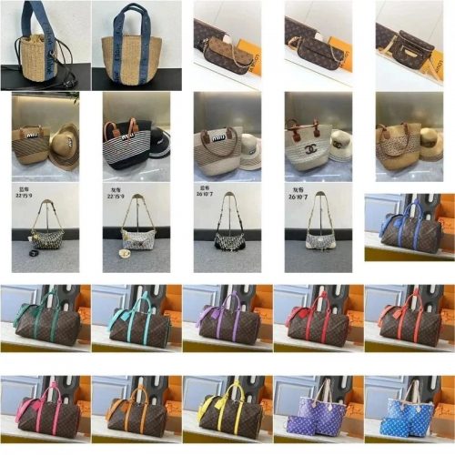 Louis Vuitton LV Keepall 50 Colorful Trim Travel Duffle Bag Brown