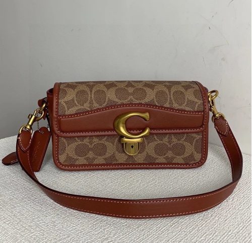 Coach Studio Baguette Signature Canvas Shoulder Bag Brown