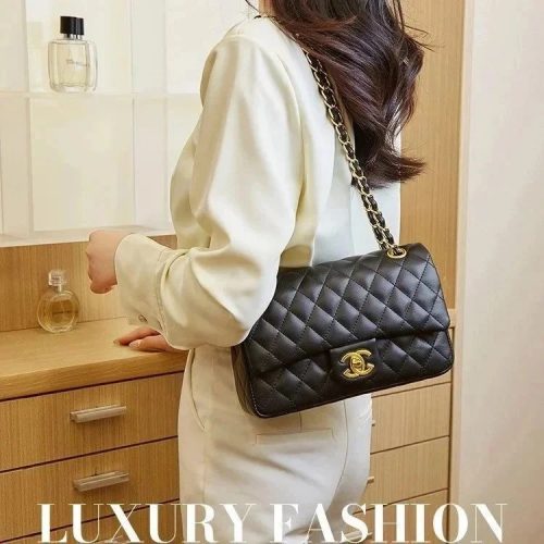 Chanel Classic Flap Quilted Leather Shoulder Bag Black