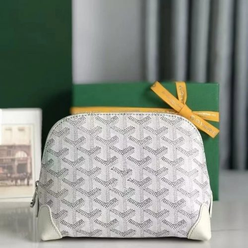 Goyard Sena MM Iconic Canvas Pouch White