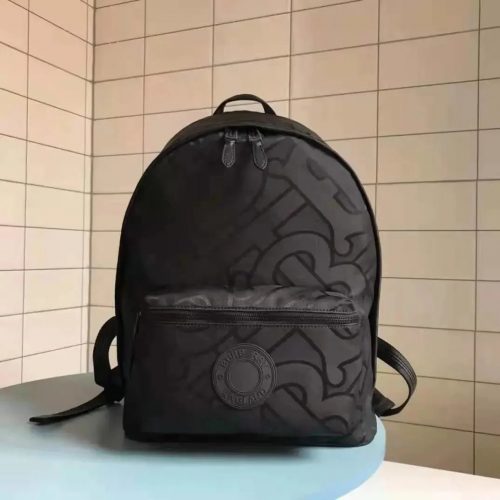 Burberry Monogram Print Nylon Casual Backpack Black