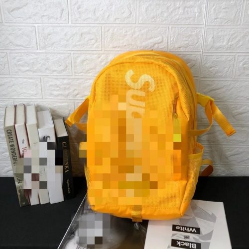 Supreme Mesh Backpack Streetwear School Bag Yellow