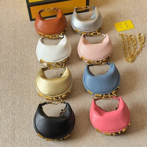 Fendi O'Lock Swing Mini Leather Shoulder Bag Multicolor
