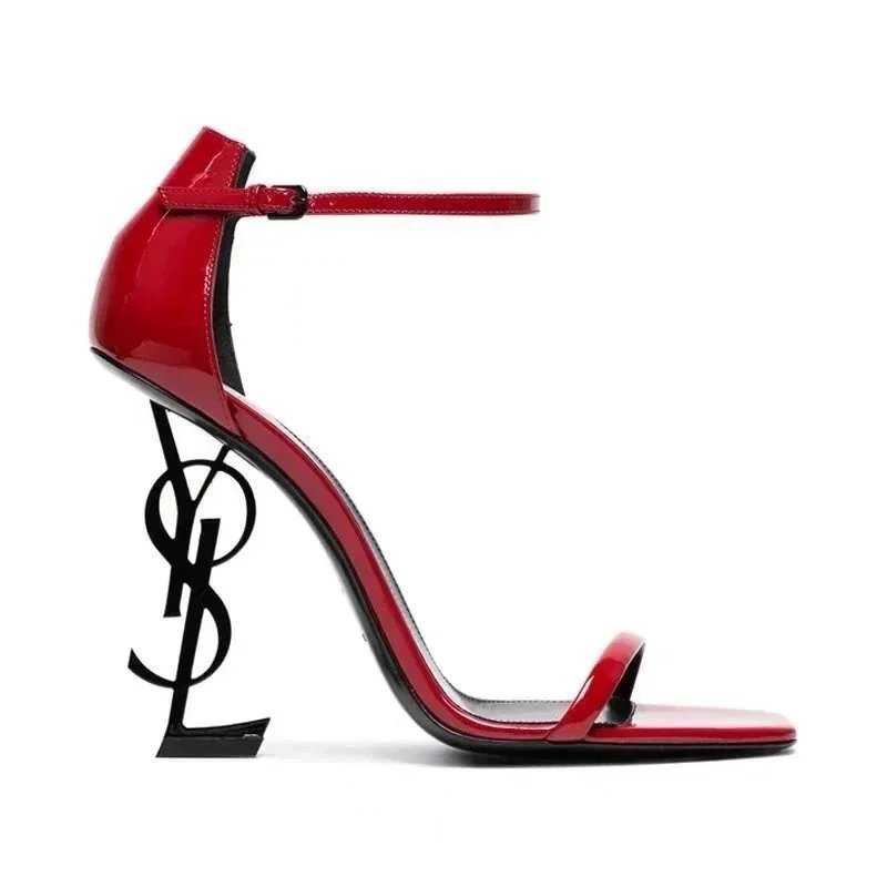 漆皮红-黑色跟10cm 漆皮红-黑色跟10cm