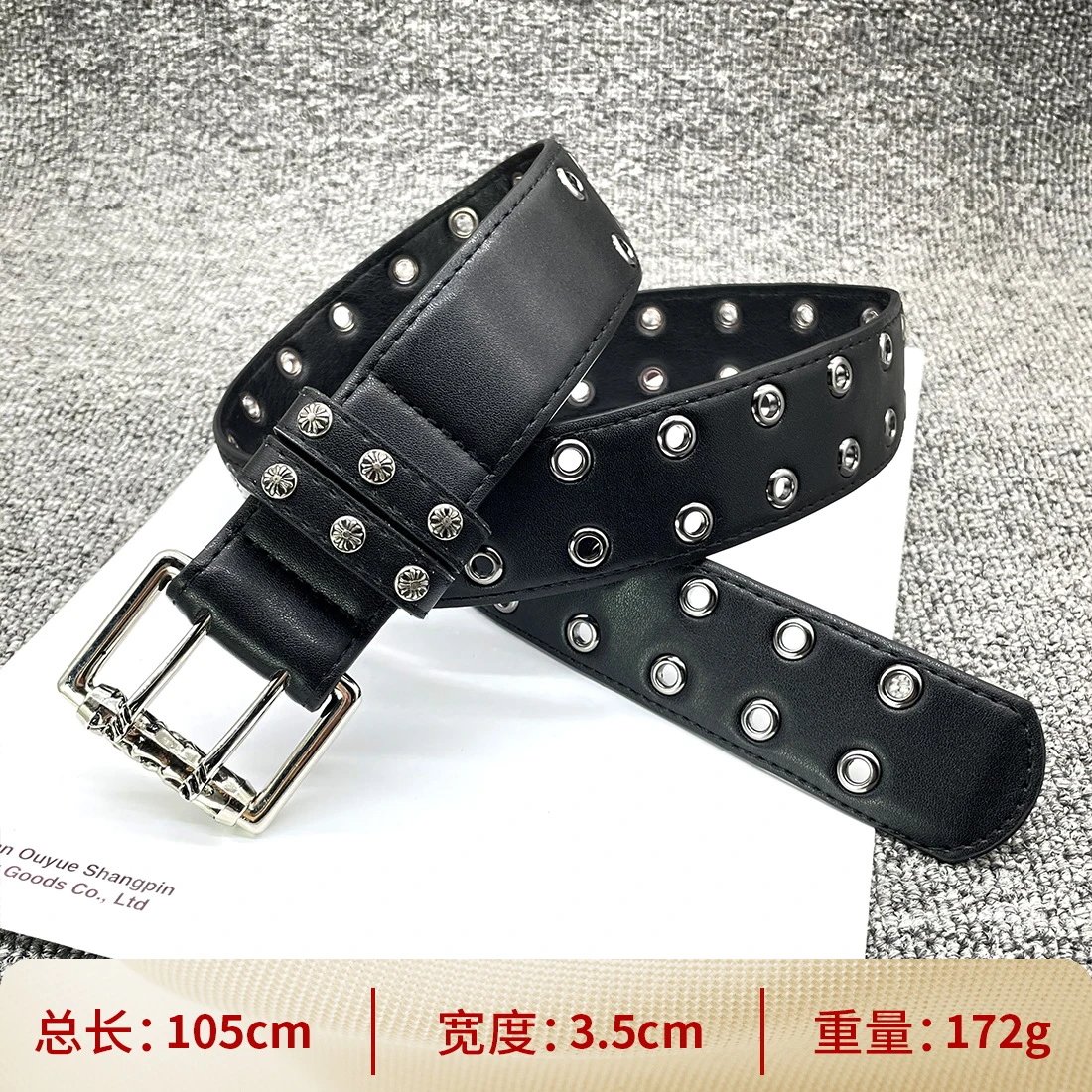 【十字钉双针扣105cm】十字架腰带 【十字钉双针扣105cm】十字架腰带