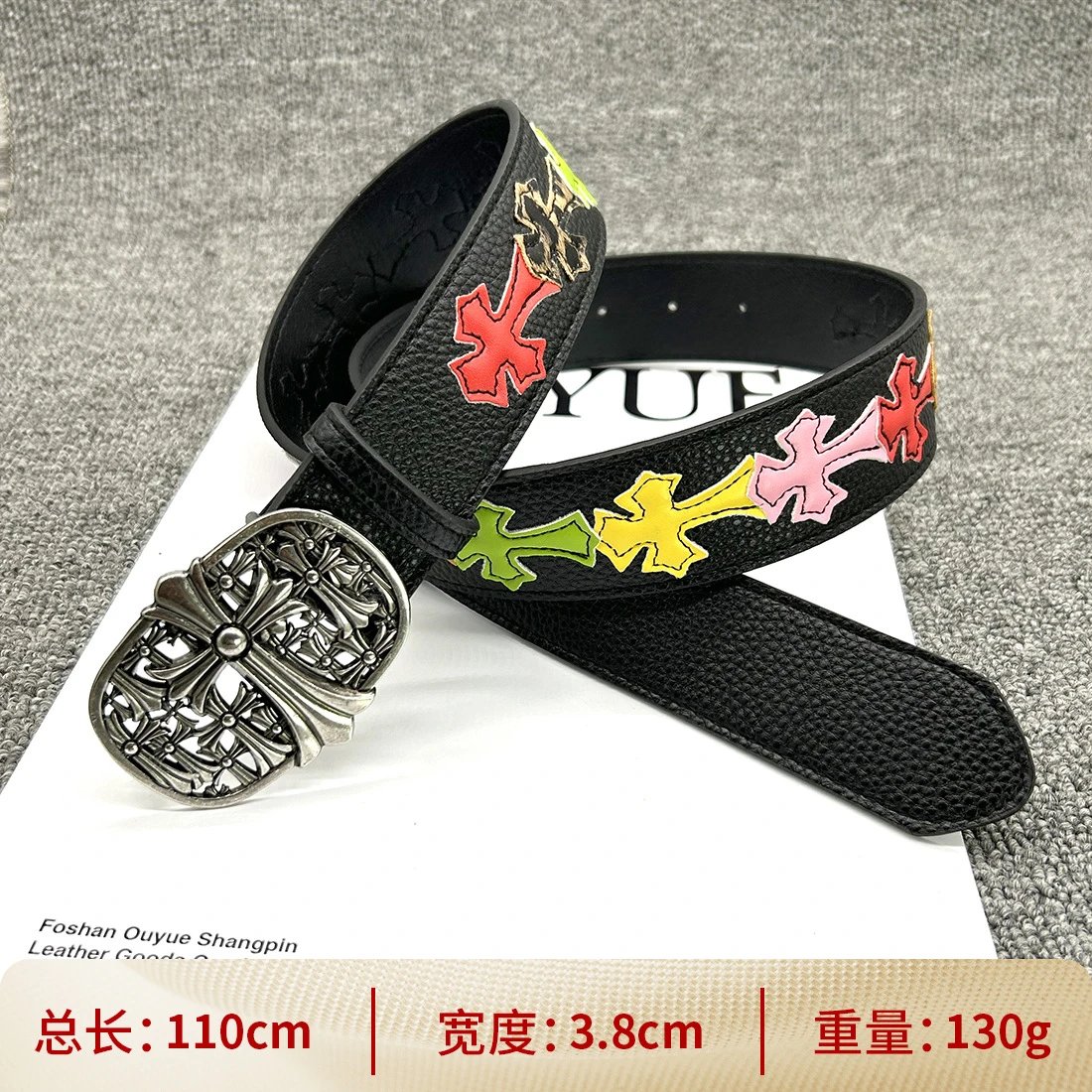 【按扣多十字110cm】彩色十字架腰带 【按扣多十字110cm】彩色十字架腰带